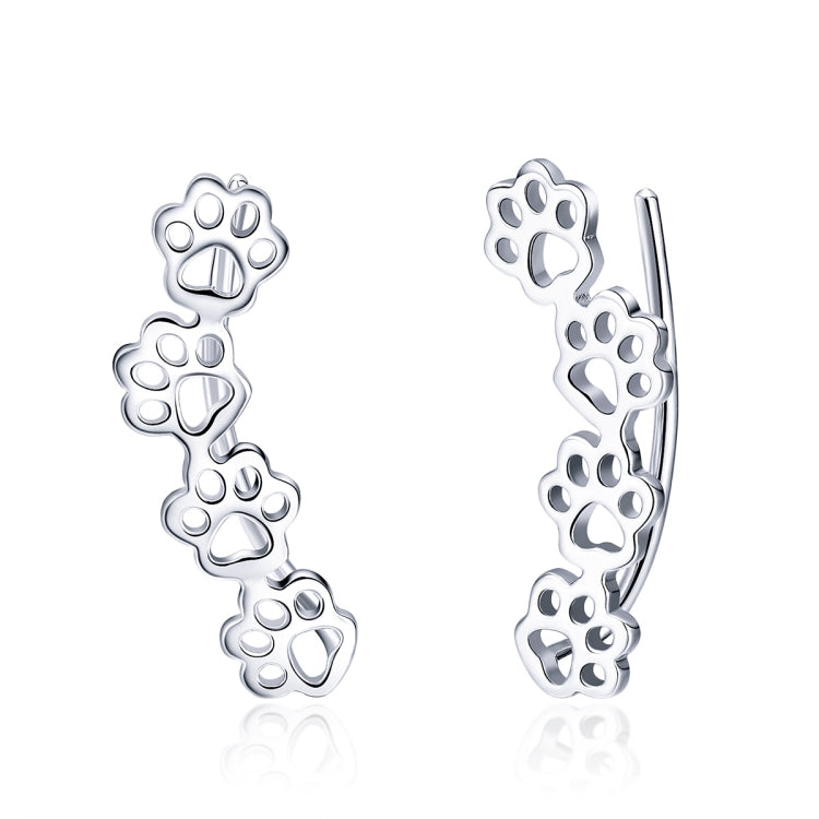 Pet Dog Paw Print S925 Sterling Silver Ladies Earrings