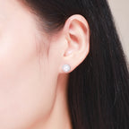 Simple Pearl Diamond Ladies Temperament Earrings S925 Sterling Silver Earrings