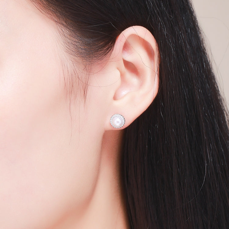 Simple Pearl Diamond Ladies Temperament Earrings S925 Sterling Silver Earrings