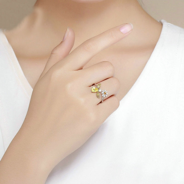 S925 Sterling Silver Ring Bee Blessing Open Ring