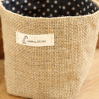 Cotton and Linen Cloth Art Flowerpot Small Sack Hanging Storage Basket — Stripes
