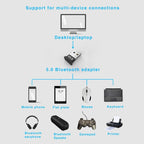 3 PCS Bluetooth V5.0 Adapter Computer Notebook USB Bluetooth Keyboard Audio Receiver — view 7
