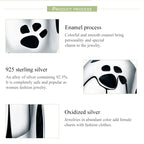 S925 Sterling Silver Pet Imprint Diamond Beads DIY Bracelet Accessory