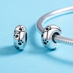 S925 Sterling Silver Pet Imprint Diamond Beads DIY Bracelet Accessory