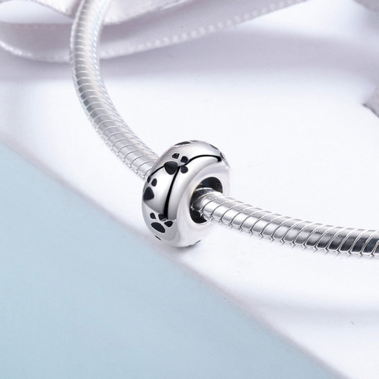 S925 Sterling Silver Pet Imprint Diamond Beads DIY Bracelet Accessory