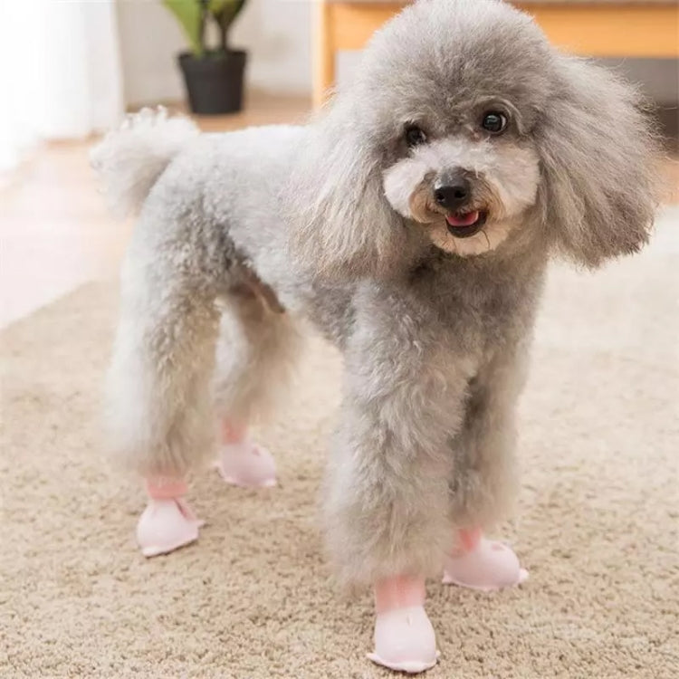 4 PCS/Set Cartoon Dog Shoes Pet Silicone Waterproof Rain Boots — view 9