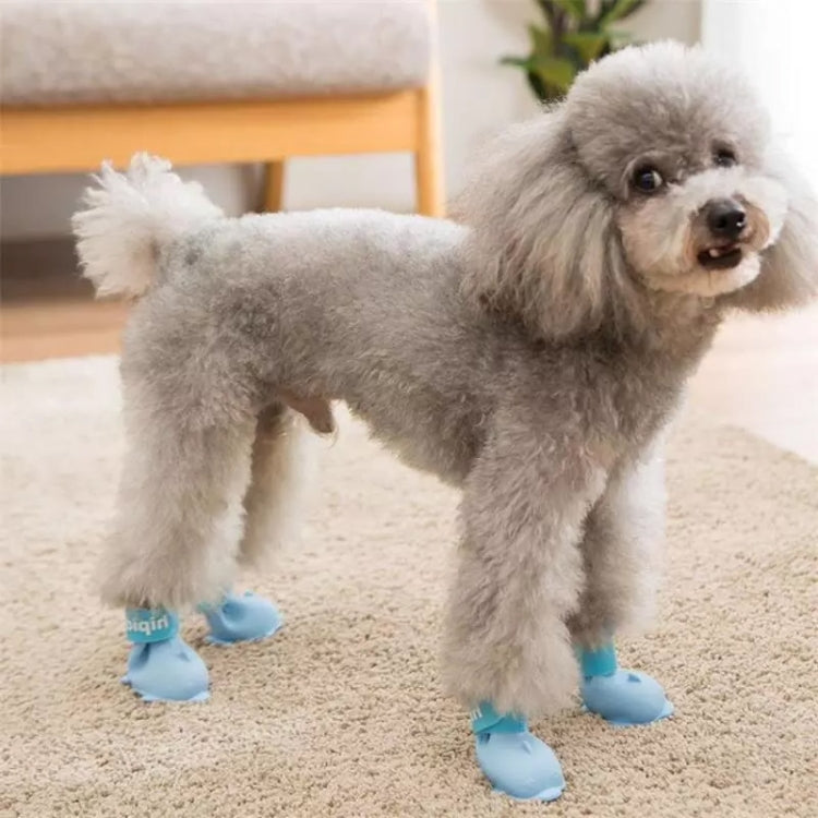4 PCS/Set Cartoon Dog Shoes Pet Silicone Waterproof Rain Boots — view 8