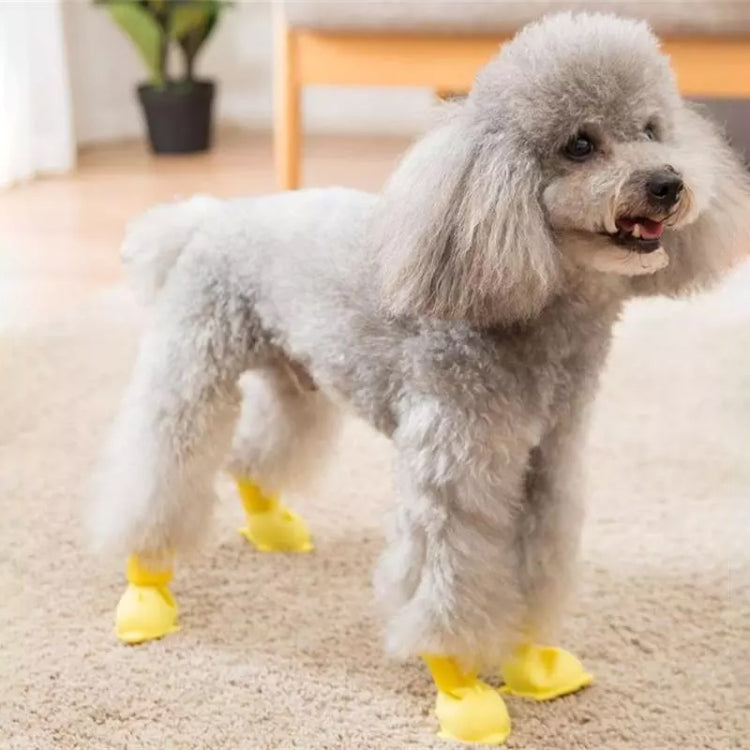 4 PCS/Set Cartoon Dog Shoes Pet Silicone Waterproof Rain Boots — view 14