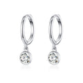 S925 Sterling Silver Platinum-plated Earrings Temperament Zircon Earrings