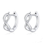 Infinite Love Platinum Plated Earrings S925 Sterling Silver Stud Earrings