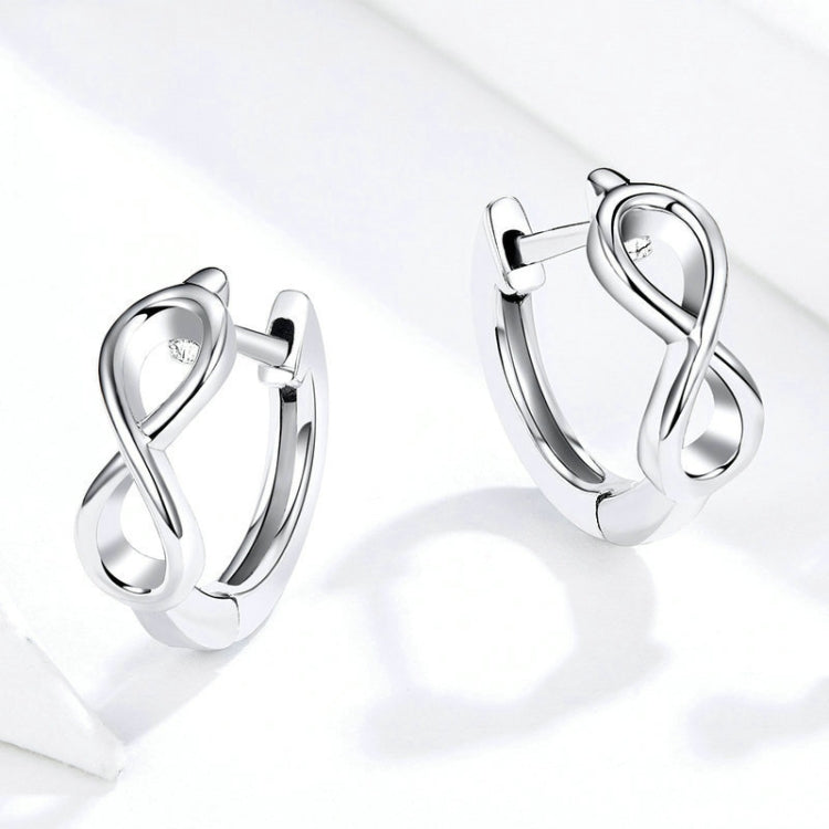Infinite Love Platinum Plated Earrings S925 Sterling Silver Stud Earrings