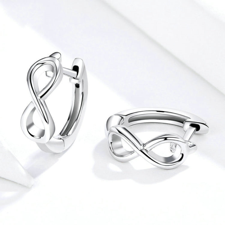 Infinite Love Platinum Plated Earrings S925 Sterling Silver Stud Earrings