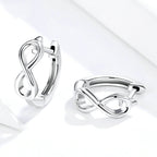 Infinite Love Platinum Plated Earrings S925 Sterling Silver Stud Earrings