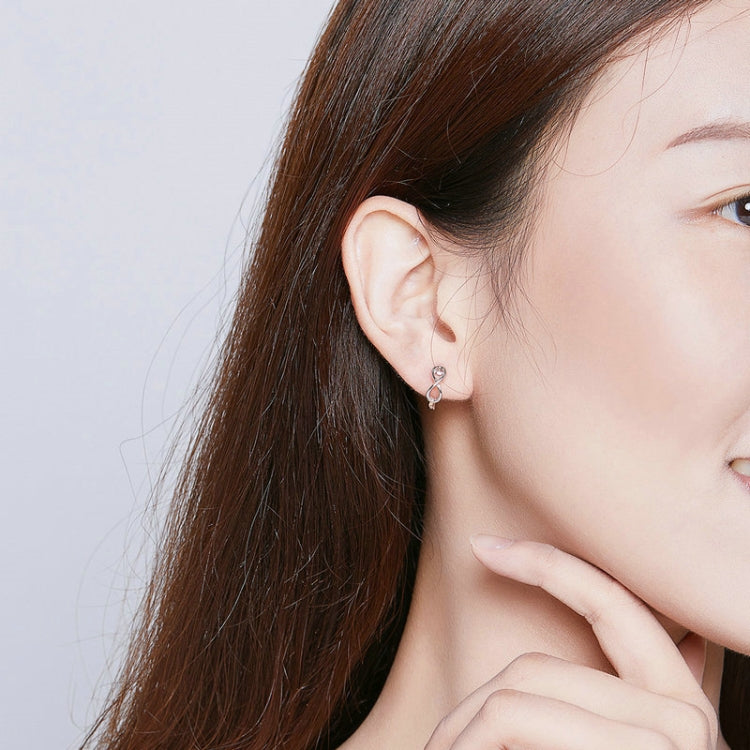 Infinite Love Platinum Plated Earrings S925 Sterling Silver Stud Earrings