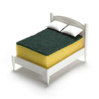 Creative Kitchen Scouring Pad Sponge Wipe Bed Shape Storage Rack Set, Sponge Wipe Bed