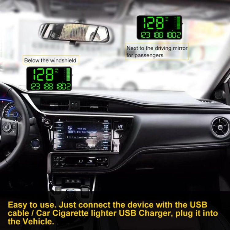 Kingneed C90 5.5inch HUD Car Head-up Display GPS Car Universal Mileage Speed Meter Speeding Alarm / GPS Satellite Speed Measurement