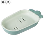 3 PCS Creative Cute Drain Double-layer Household Toilet Soap Box with Lid Soap Holder