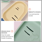 3 PCS Creative Cute Drain Double-layer Household Toilet Soap Box with Lid Soap Holder — White