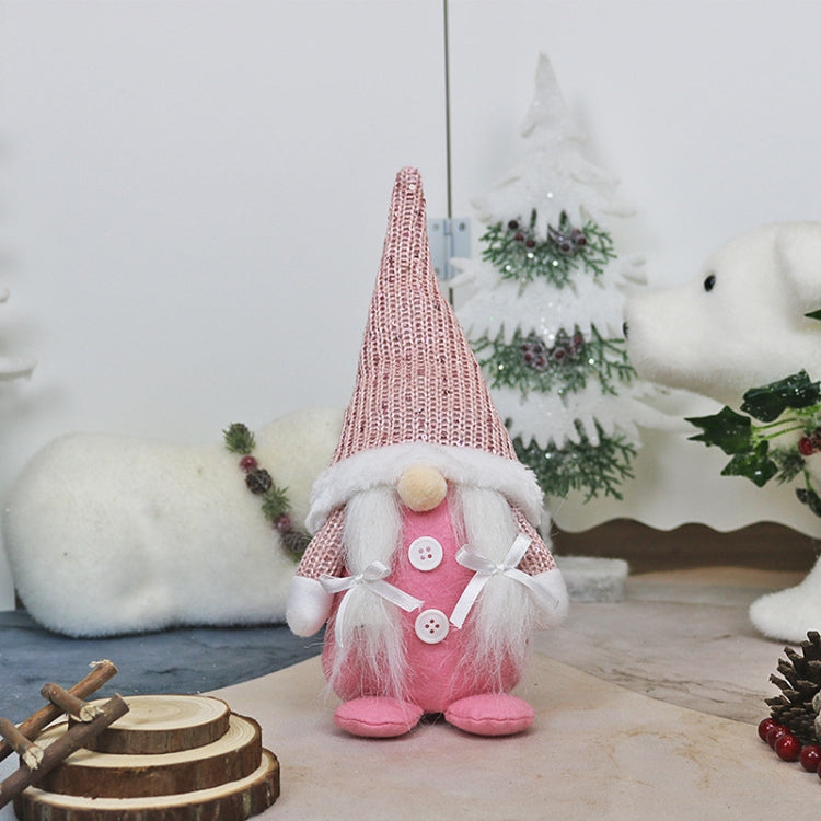 Faceless Old Man Doll Window Decoration Christmas Decorations Dolls — Short Leg (Pink)