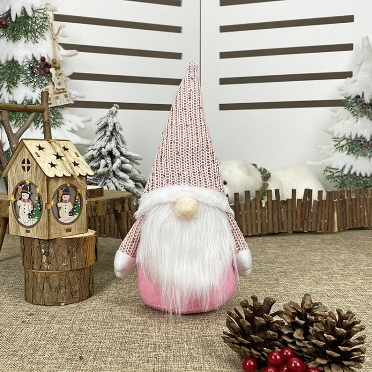 Christmas Decorations Window Decorations for Faceless Elderly Dolls Decorative Dolls — (Pink)