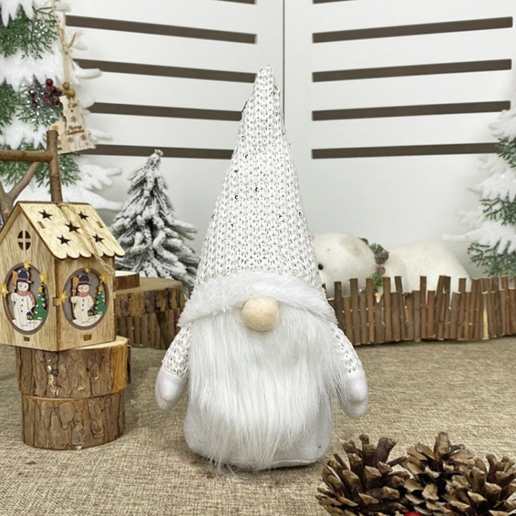 Christmas Decorations Window Decorations for Faceless Elderly Dolls Decorative Dolls — (White)