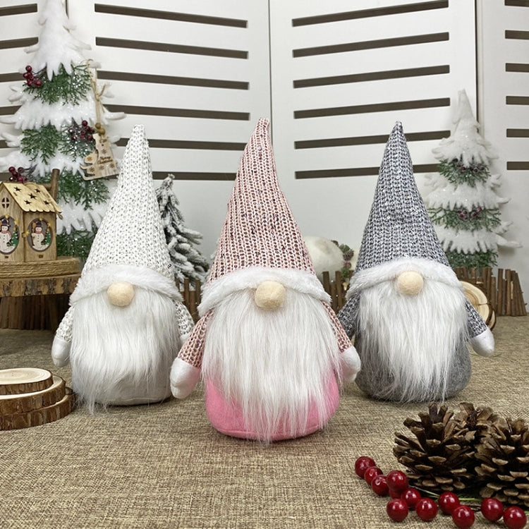 Christmas Decorations Window Decorations for Faceless Elderly Dolls Decorative Dolls — Grey