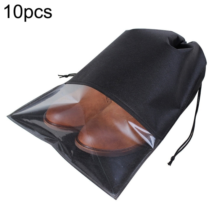 10pcs Non-woven Slippers Drawstring Pocket Shoes Transparent Dustproof Packaging Bag Random Colour — view 7