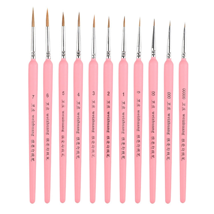 WeiZhuang Hook Line Pen Painting Hand-painted Watercolor Wolf Mint Hook Line Pen Painting Stroke Thin Line Brush