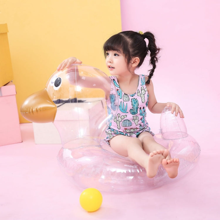 Y-100 Children Transparent Duck Shape Swimming Ring