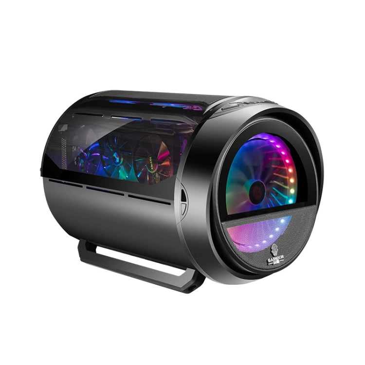 GAMEKM Genki Bomb Personality Gaming Internet Cafe Side Through Gaming Case USB 3.0 Water-cooled Desktop Computer Case