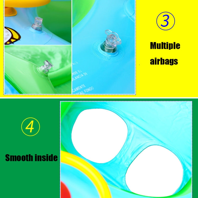 Sunshade and Sunscreen Baby Swimming Ring Car Boat Shape Inflatable Swimming Ring with Horn