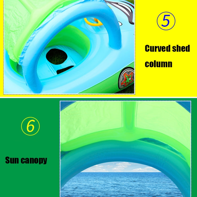 Sunshade and Sunscreen Baby Swimming Ring Car Boat Shape Inflatable Swimming Ring with Horn