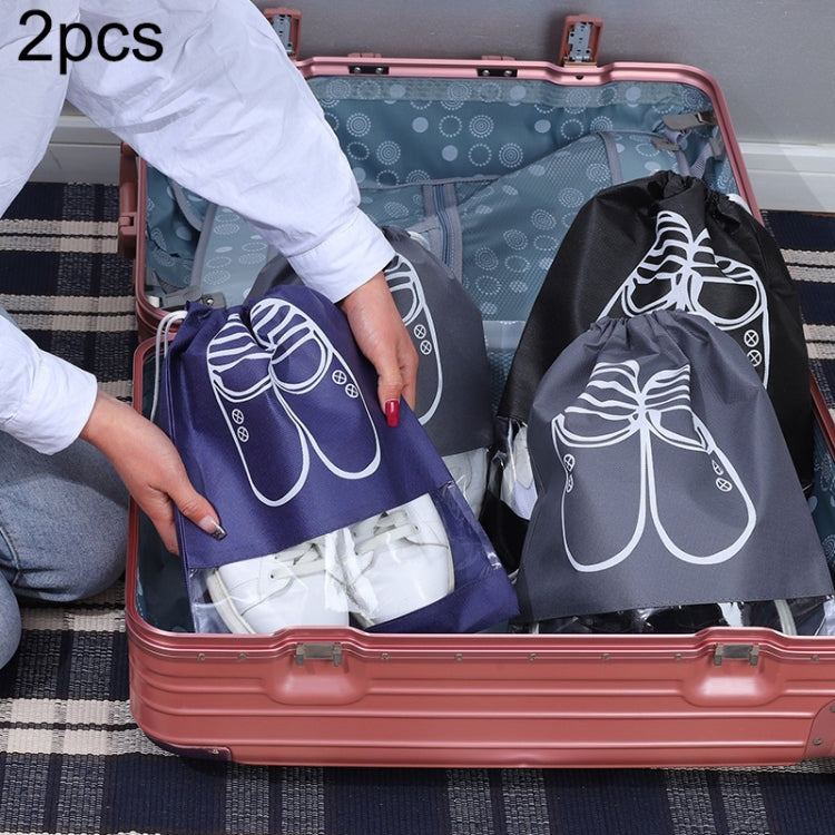 2pcs Travel Shoe Beam Storage Bag Waterproof Portable Large Capacity Shoe Bag Random Colour — view 7