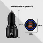 2 PCS QC3.0+3.1A Car Charger Dual USB 6A Halo Wine Bottle Fast Charge Car Charger