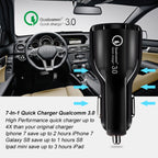 2 PCS QC3.0+3.1A Car Charger Dual USB 6A Halo Wine Bottle Fast Charge Car Charger