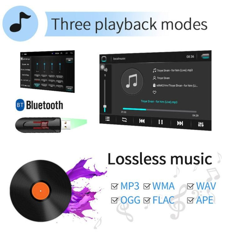 Universal Machine Android Smart Navigation Car Navigation DVD Reversing Video Integrated Machine — 10inch 2+16G Standard+4 Lights Camera