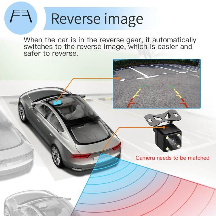 Universal Machine Android Smart Navigation Car Navigation DVD Reversing Video Integrated Machine — 9inch 1+16G Standard+8 Lights Camera