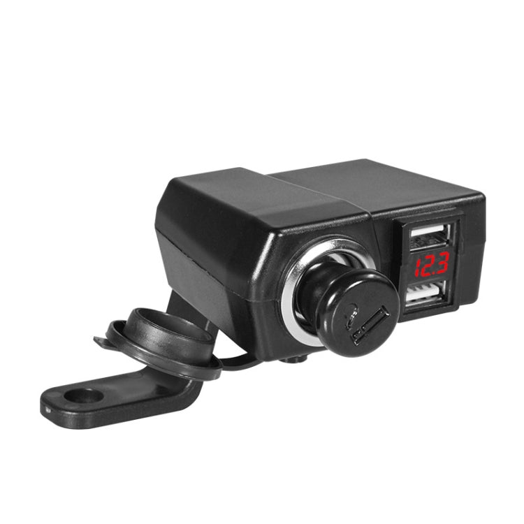 Motorcycle Car Dual USB Mobile Phone Charger With Cigarette Lighter Interface Multi-function Digital Display Car Charger — view 10