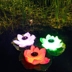 Solar Outdoor Waterproof Floating Light Garden Courtyard Lotus Light