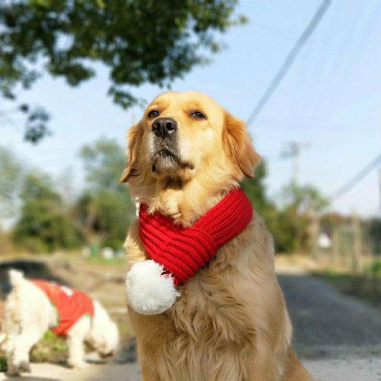 Pet Christmas Wool Scarf Medium & Large Dog Saliva Towel — view 9