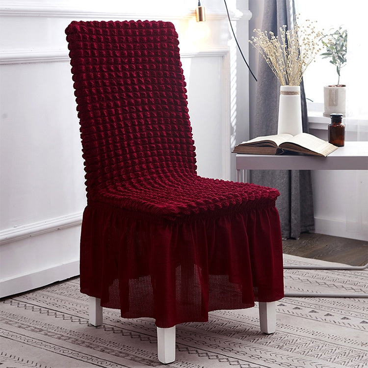 Bubble Skirt Chair Cover Household Elastic Universal One-piece Seat Stool Cover Fabric Grid Chair Cover — Beige Strip