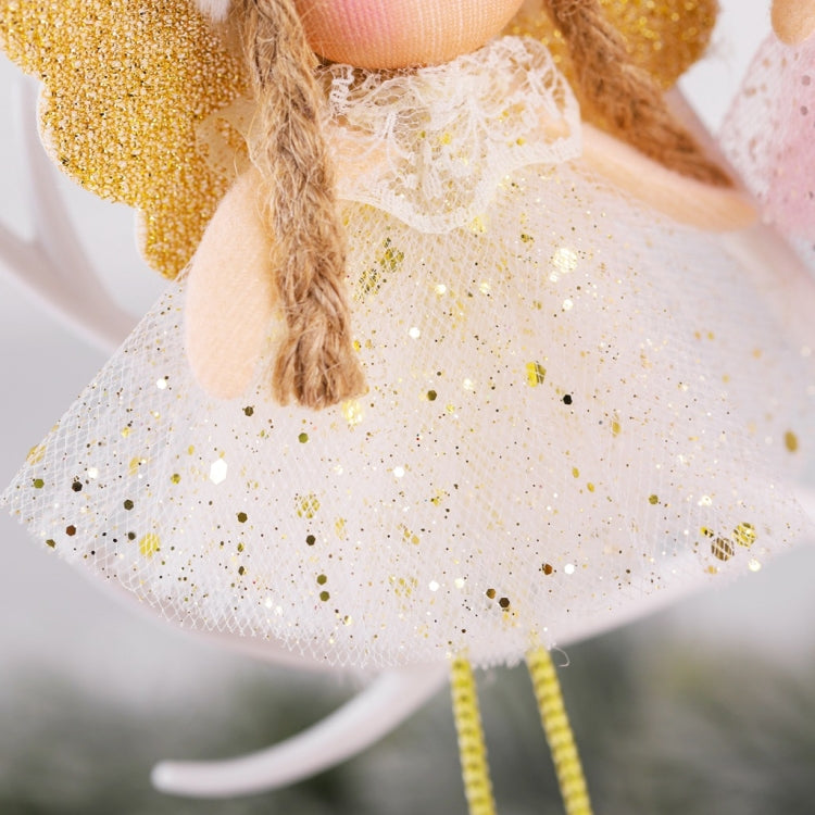 4 PCS Christmas Plush Net Yarn Sequined Angel Charm Children Doll Gift Christmas Tree Pendant — view 4