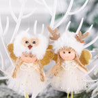 4 PCS Christmas Plush Net Yarn Sequined Angel Charm Children Doll Gift Christmas Tree Pendant — view 7