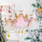 4 PCS Christmas Plush Net Yarn Sequined Angel Charm Children Doll Gift Christmas Tree Pendant — view 8