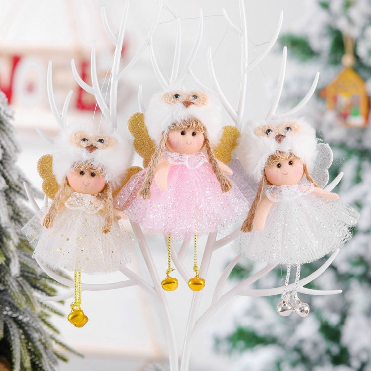 4 PCS Christmas Plush Net Yarn Sequined Angel Charm Children Doll Gift Christmas Tree Pendant — view 8