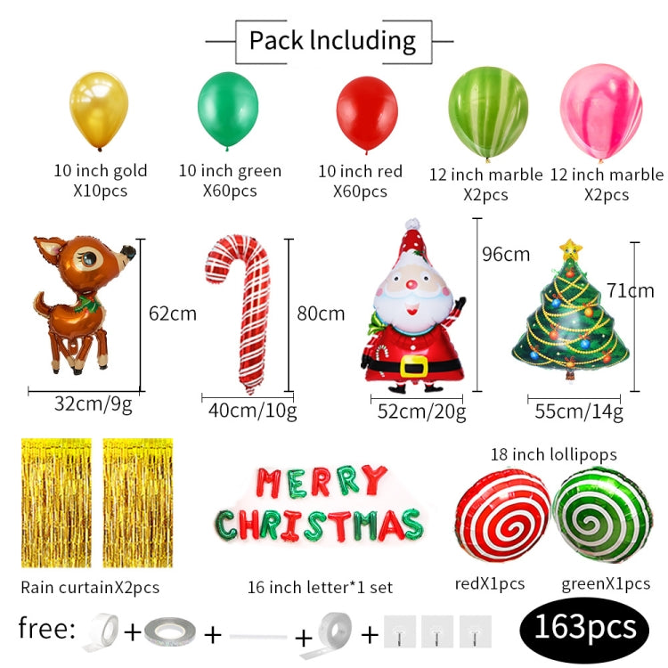 Merry Christmas Party Background Decoration, Christmas Balloon Set