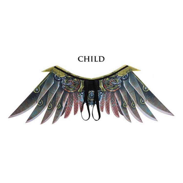 Halloween Carnival Stage Dress Up Props Adult Children Cosplay Punk Blade Wings — Chlid