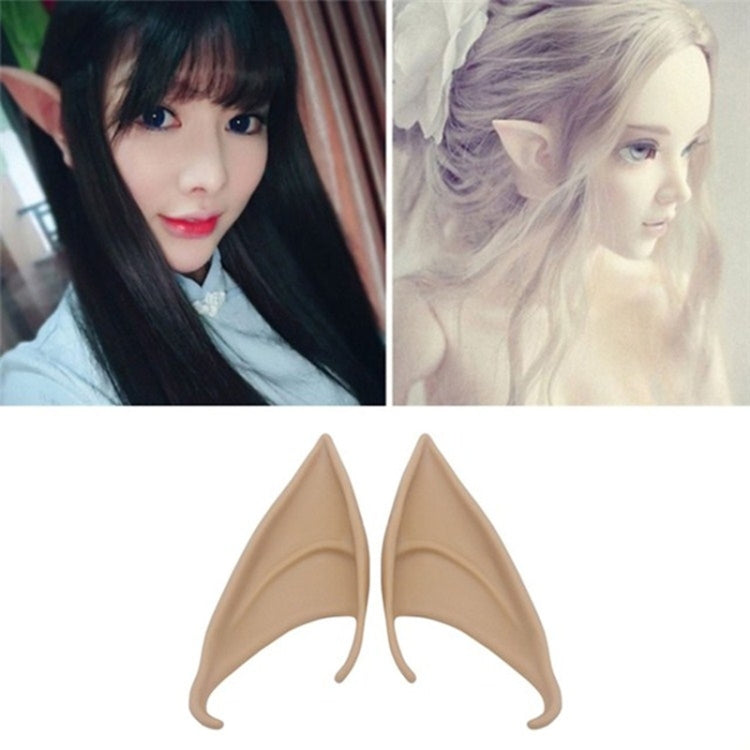 1pair Halloween Elf Latex Ears Cosplay Props — Red
