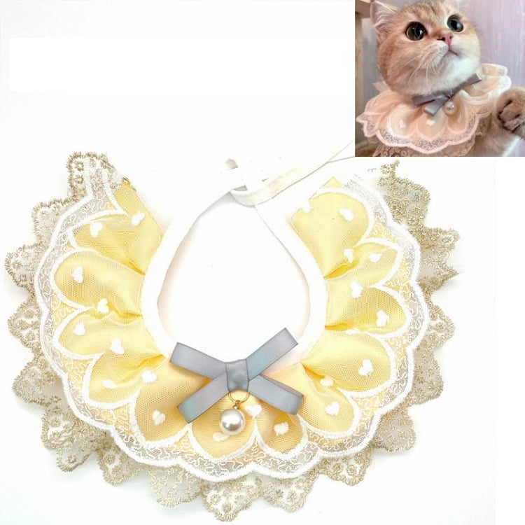 Pet Bib Adjustable Saliva Towel Lace Pearl Pendant Dog Collar — view 8