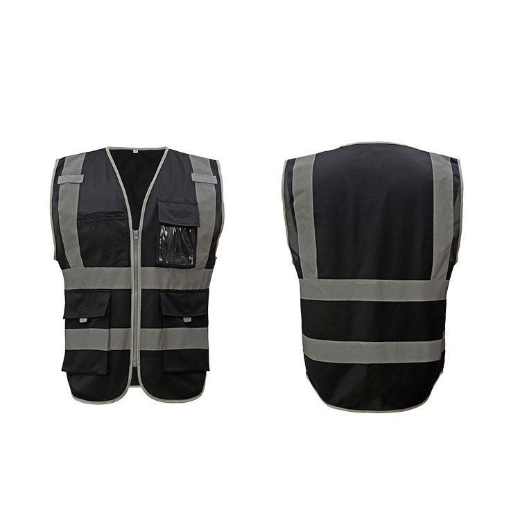 Multi-pockets Safety Vest Reflective Workwear Clothing, XXL-Chest 130cm, L-Chest 118cm, M-Chest 112cm, XL-Chest 124cm — XXL-Chest 130cm